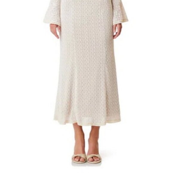 Elliatt Ivory Beige Bella Long Sleeve Textured Knit Dress - Picture 2 of 5